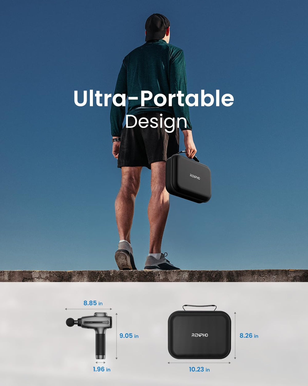 RENPHO massage gun portable case for travel and storage.