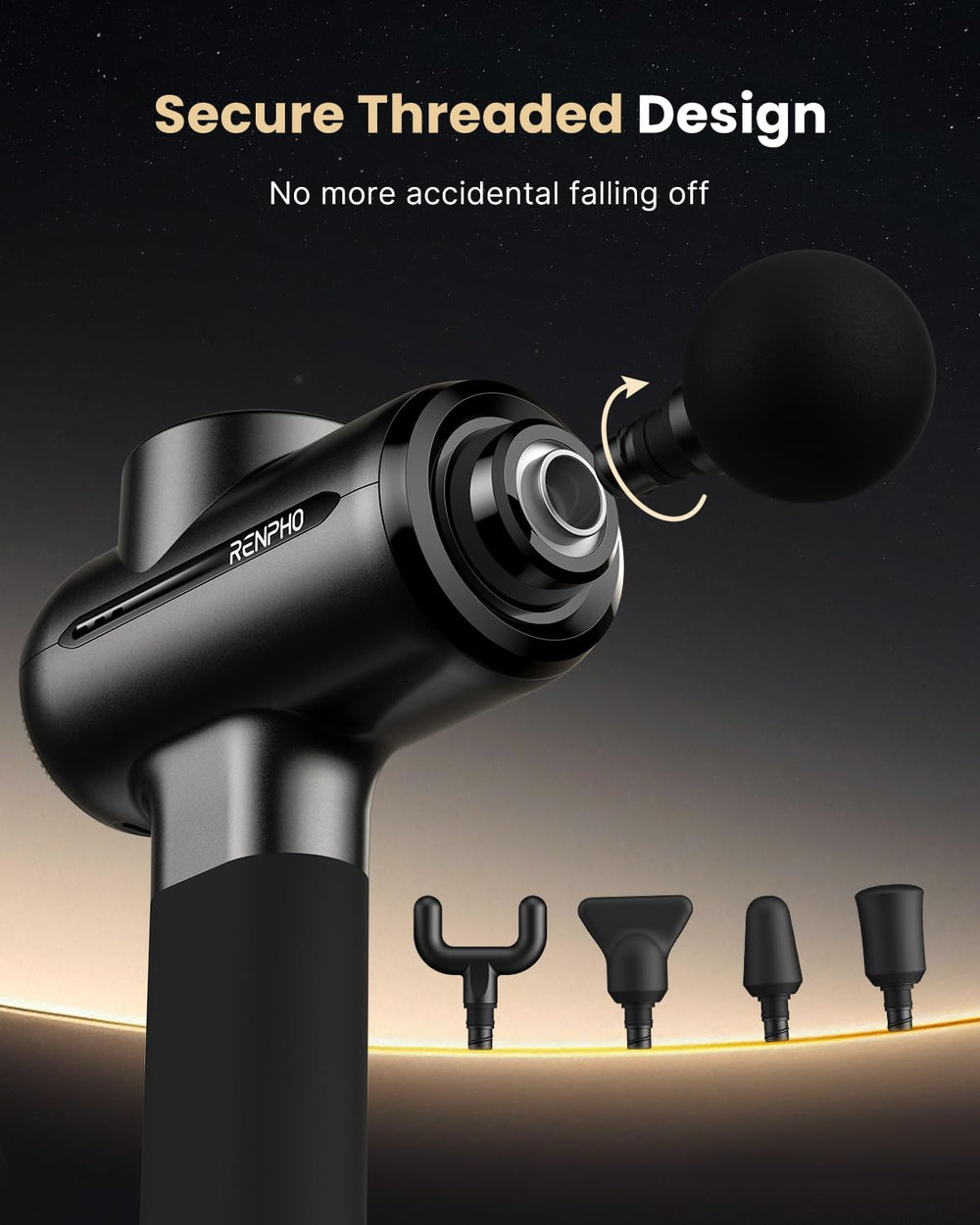 RENPHO massage gun compact portable case supports travel and storage.