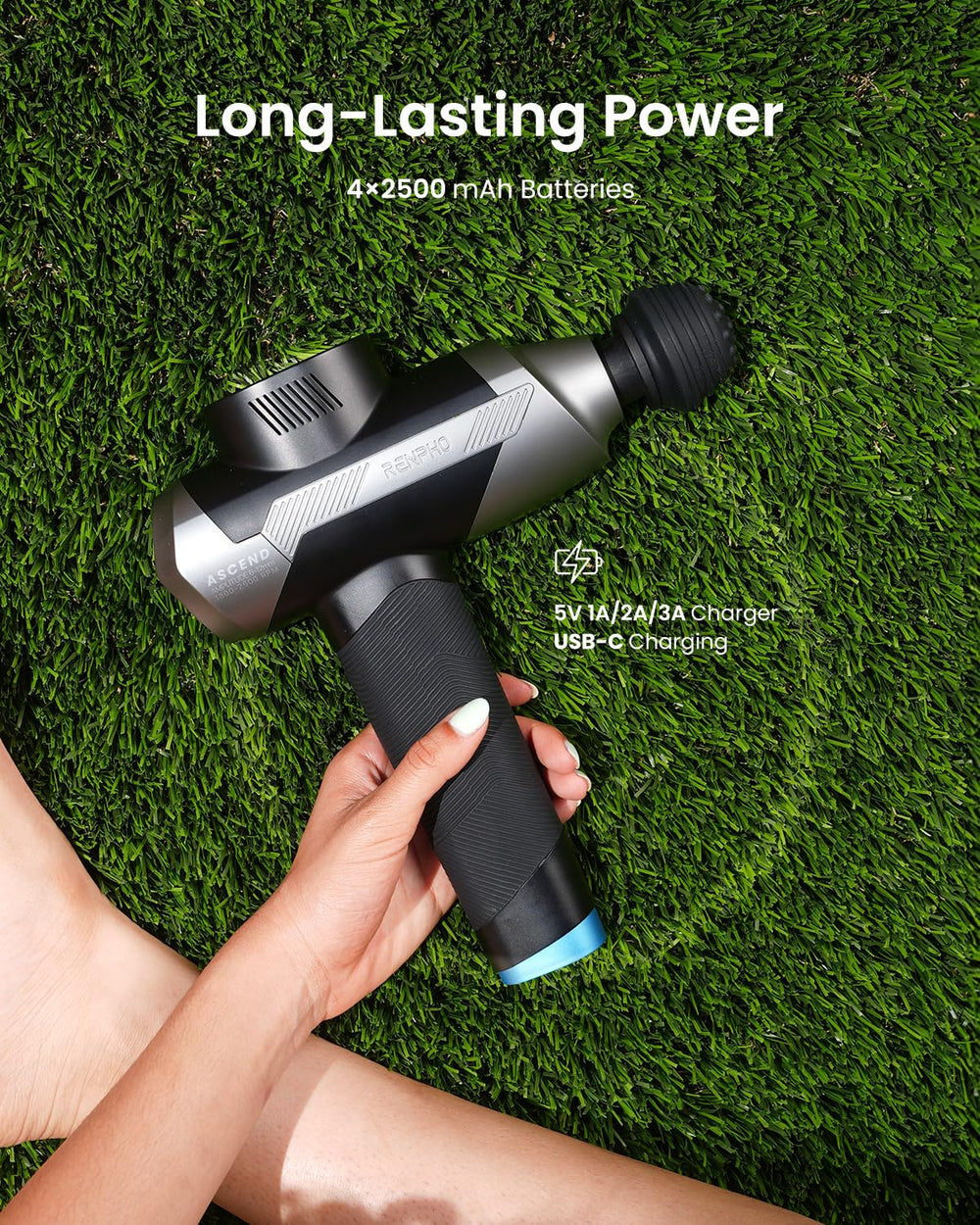 RENPHO massage gun portable design for gym-to-home recovery