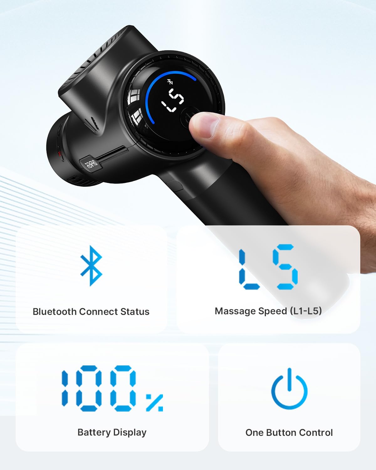 RENPHO travel case stores gun and heads for on-the-go use.