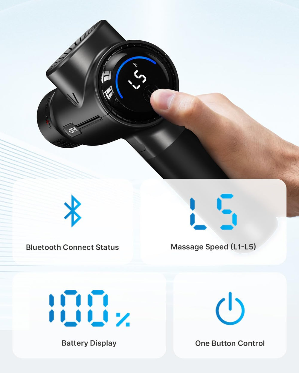 RENPHO travel case stores gun and heads for on-the-go use.