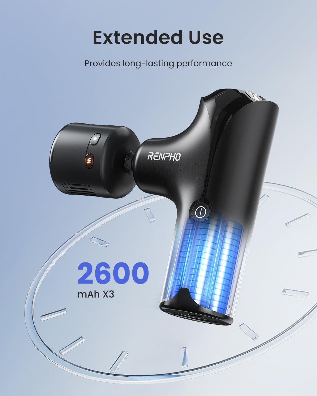 RENPHO Mini Thermacool showing five speeds for personalized recovery.