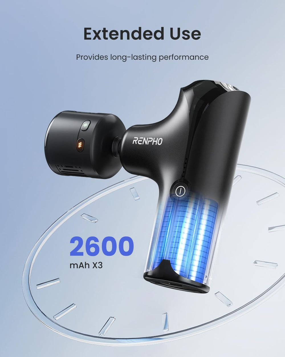 RENPHO Mini Thermacool showing five speeds for personalized recovery.