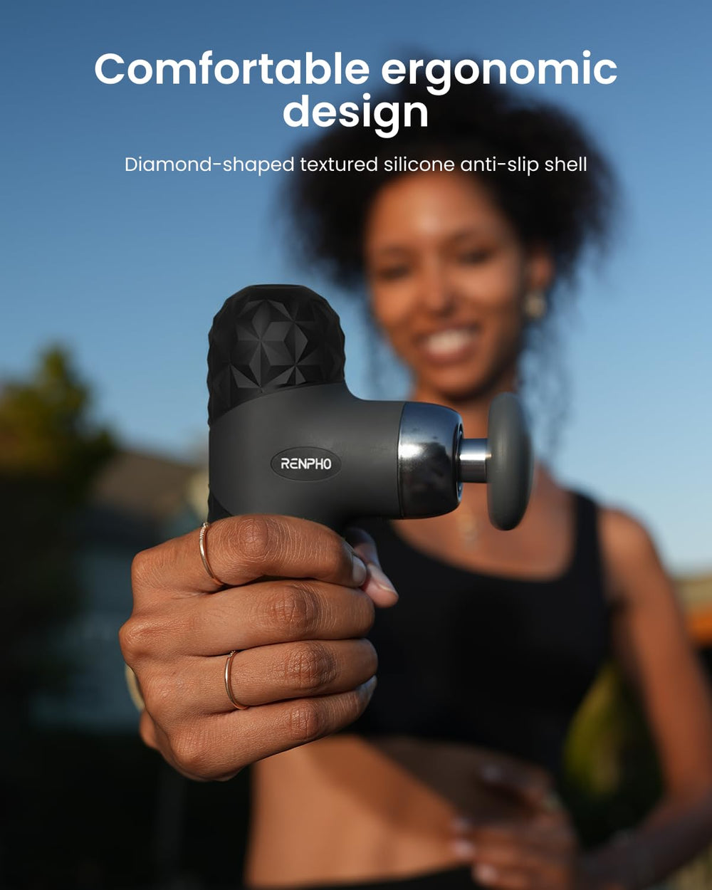 RENPHO mini massage gun includes four head attachments for varied targets