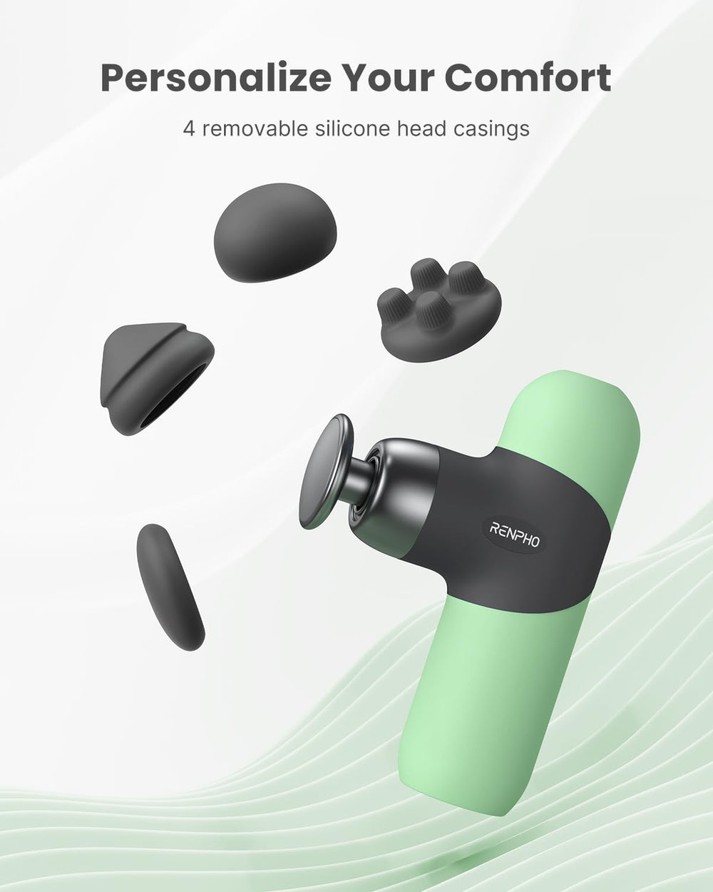 RENPHO Mini with color silicone sleeves offers style and a secure grip.