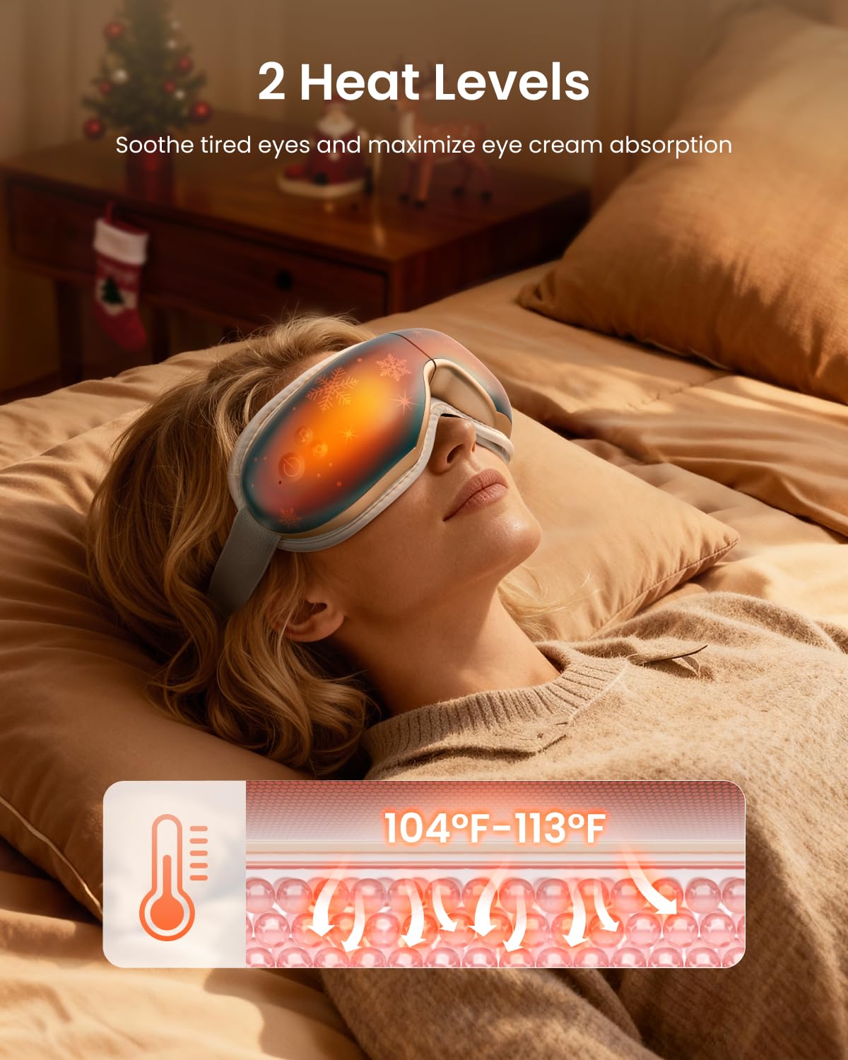 RENPHO sleep mask provides warmth and massage for calm evenings.