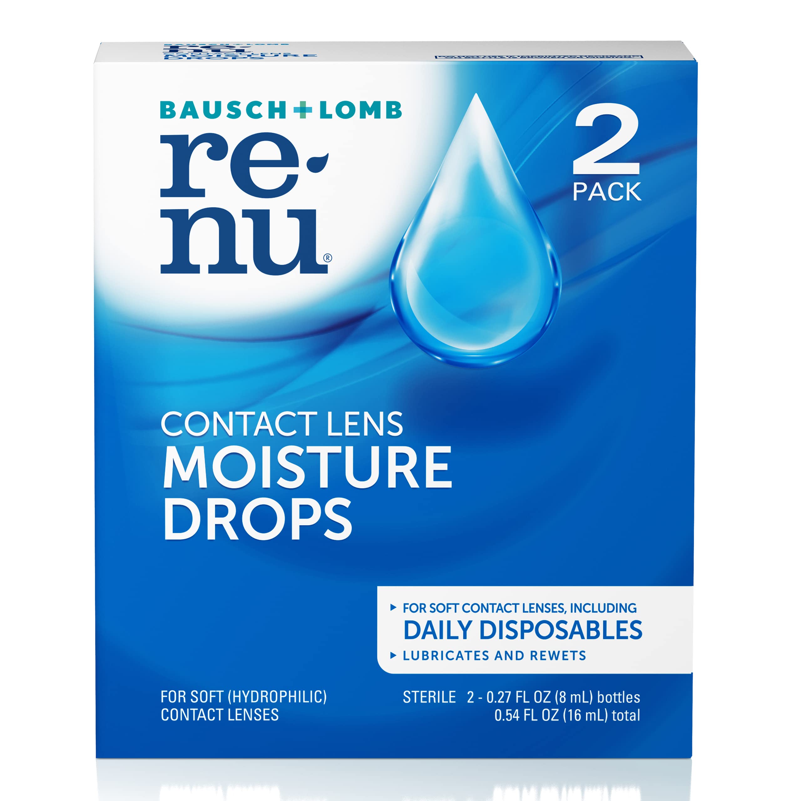 Renu extended wear lens rewetting soothes during extended use.