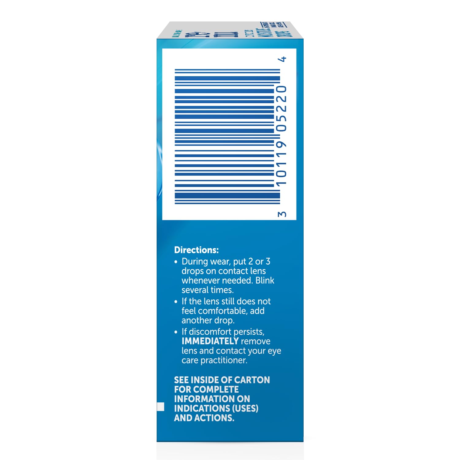 Renu eye drops alongside soft contact lenses during daytime use