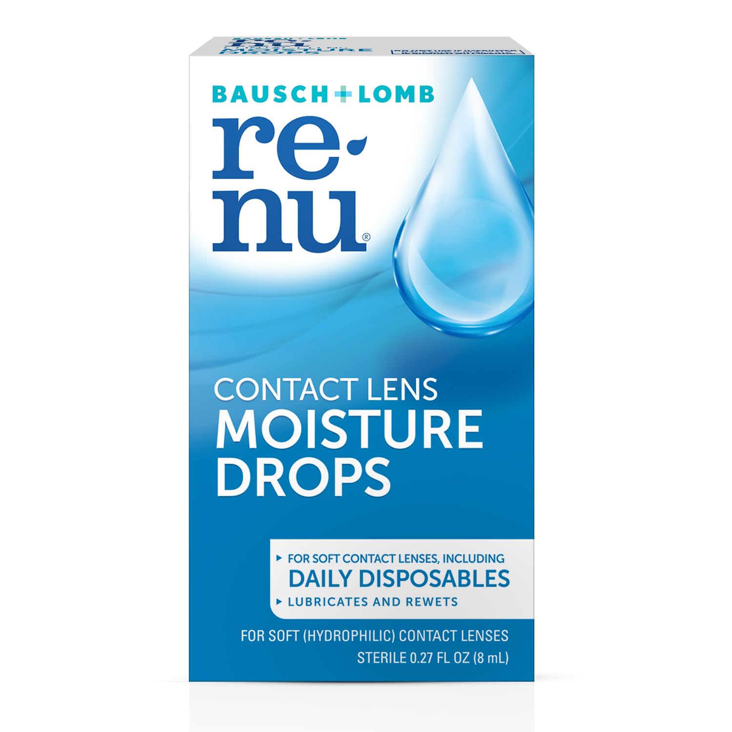 Renu drops dispense a single drop onto fingertip for precise use