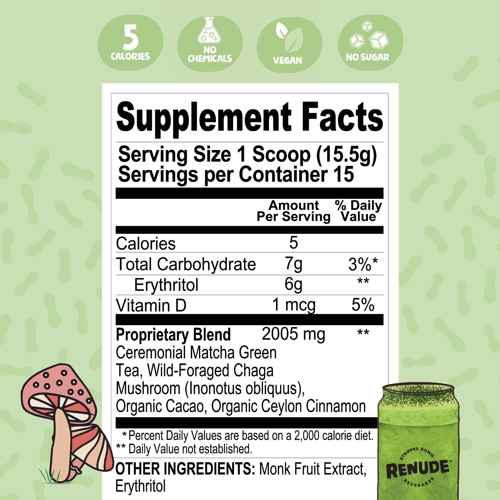 Renude packaging and bundle showing 15 servings per powder.