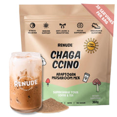 Renude Chagaccino packaging front showcasing premium blend for daily rituals