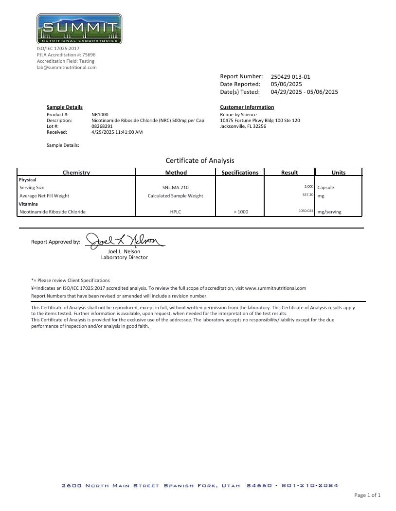 USA-made production badge on RENUE By Science package signaling quality