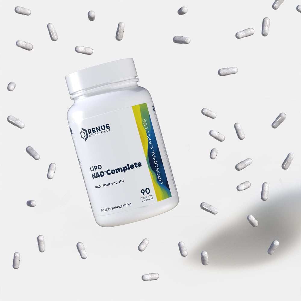 Third-party testing seal indicating quality assurance for Renue NAD+ Complete.