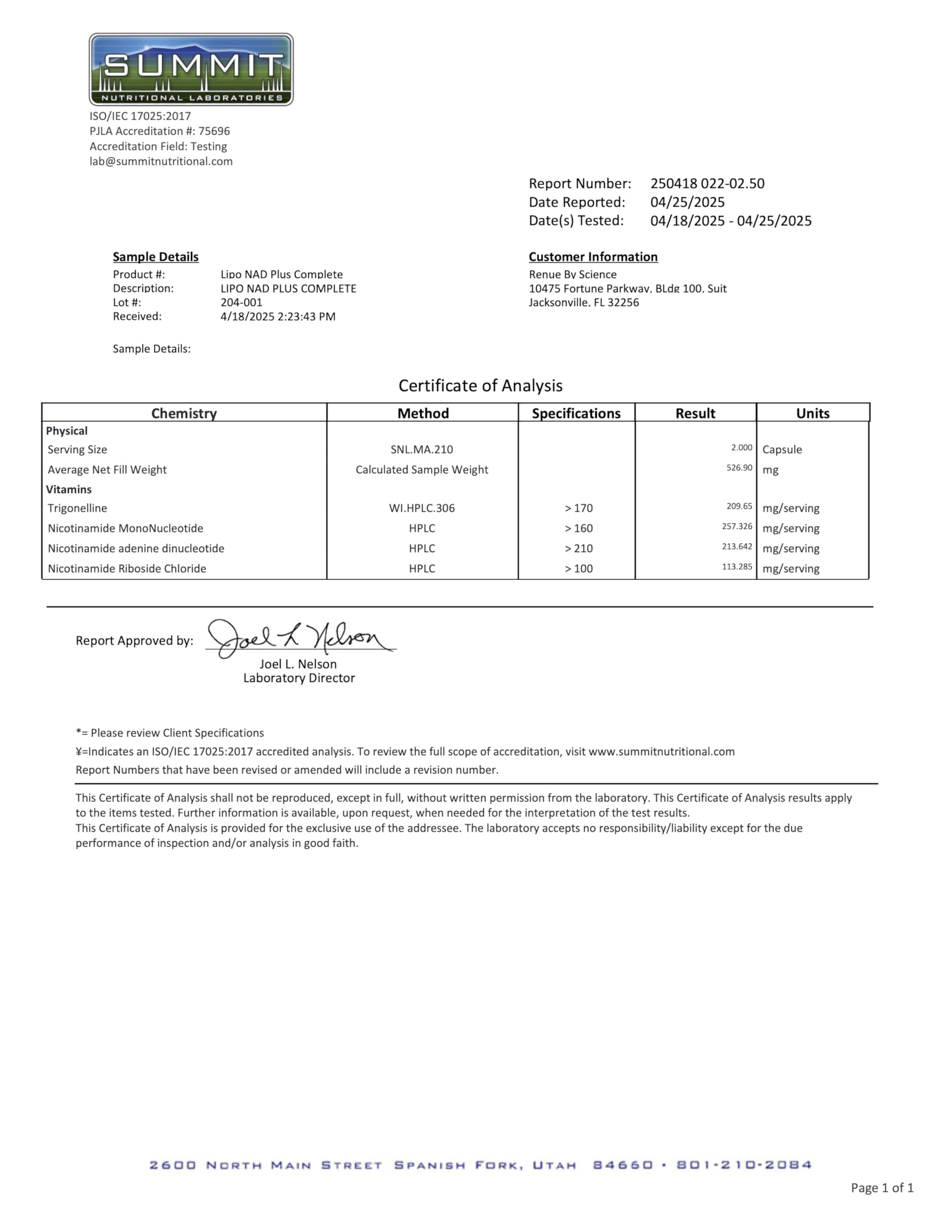 Packaging shows GMP compliance and USA-made quality for Renue NAD+ Complete.
