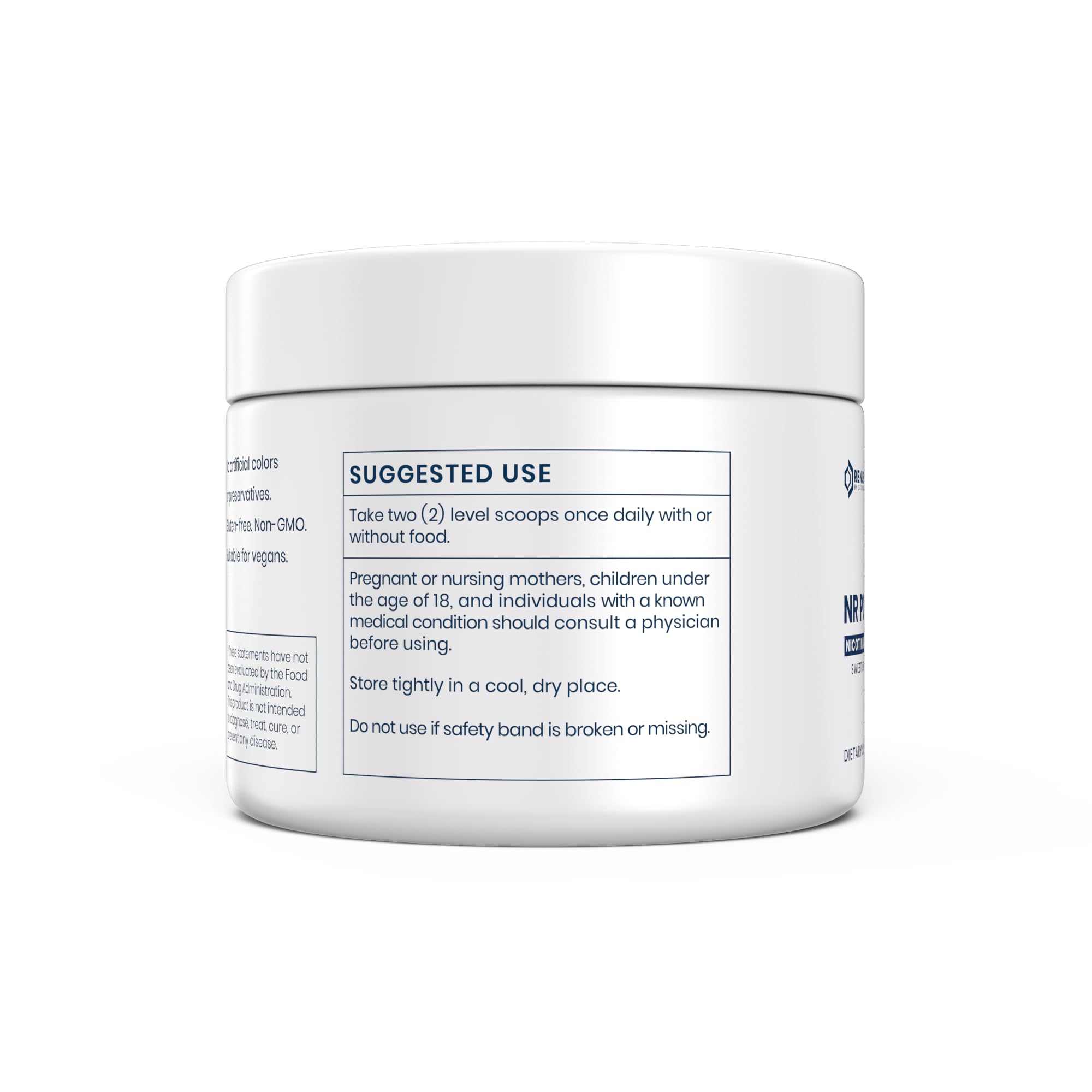 NR powder with scoop shows precise serving for consistent dosing.