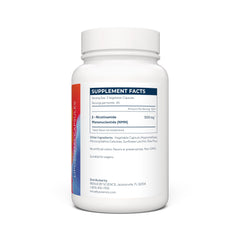 Renue By Science NMN supplement label with clean ingredients and GMP branding.