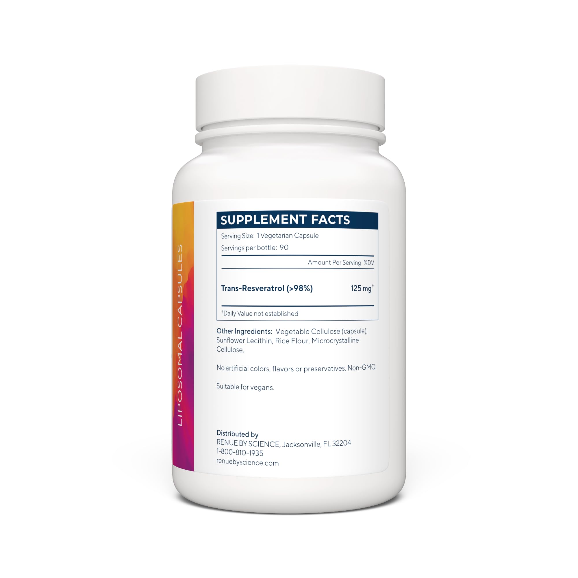 Renue By Science Resveratrol packaging box signals USA-made quality and testing