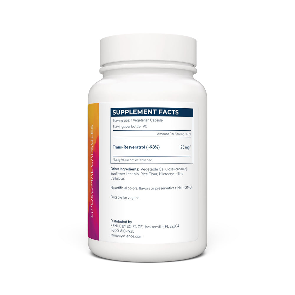 Renue By Science Resveratrol packaging box signals USA-made quality and testing