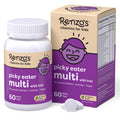 Renzo’s Picky Eater Kids Multivitamin with Iron - Sugar-Free Melty Tabs, Green Apple