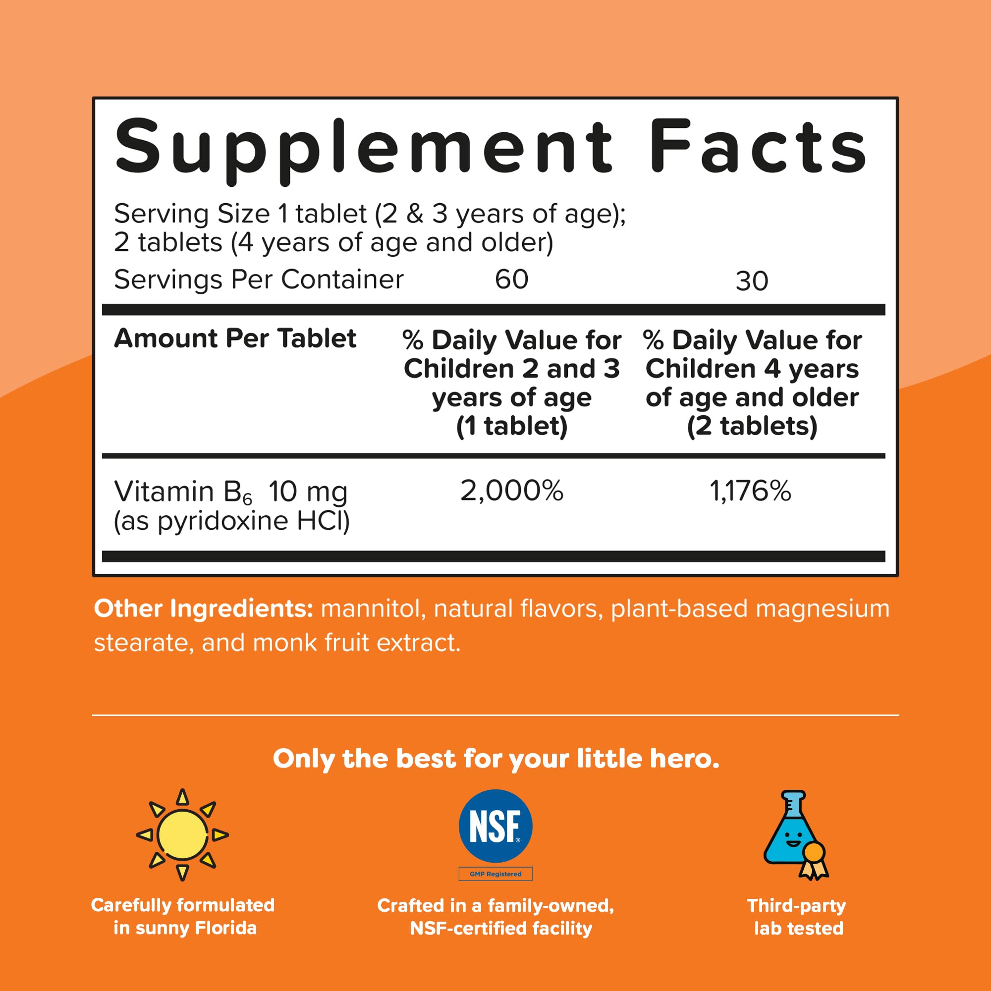 NSF-certified facility and lab-testing badge for Renzo's production.