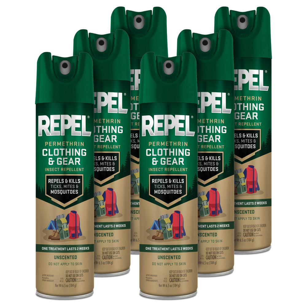Repel Permethrin bottle indicating gear protection for outdoor use
