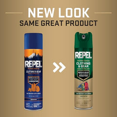 Spray-on Repel Permethrin applied to gear for outdoor protection