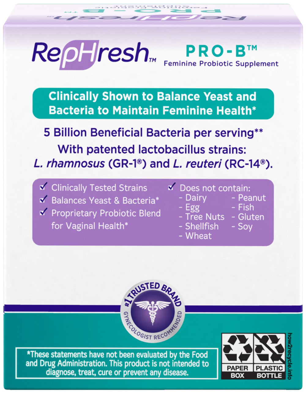 RepHresh Pro-B bottle front showing 30 capsules for daily use.
