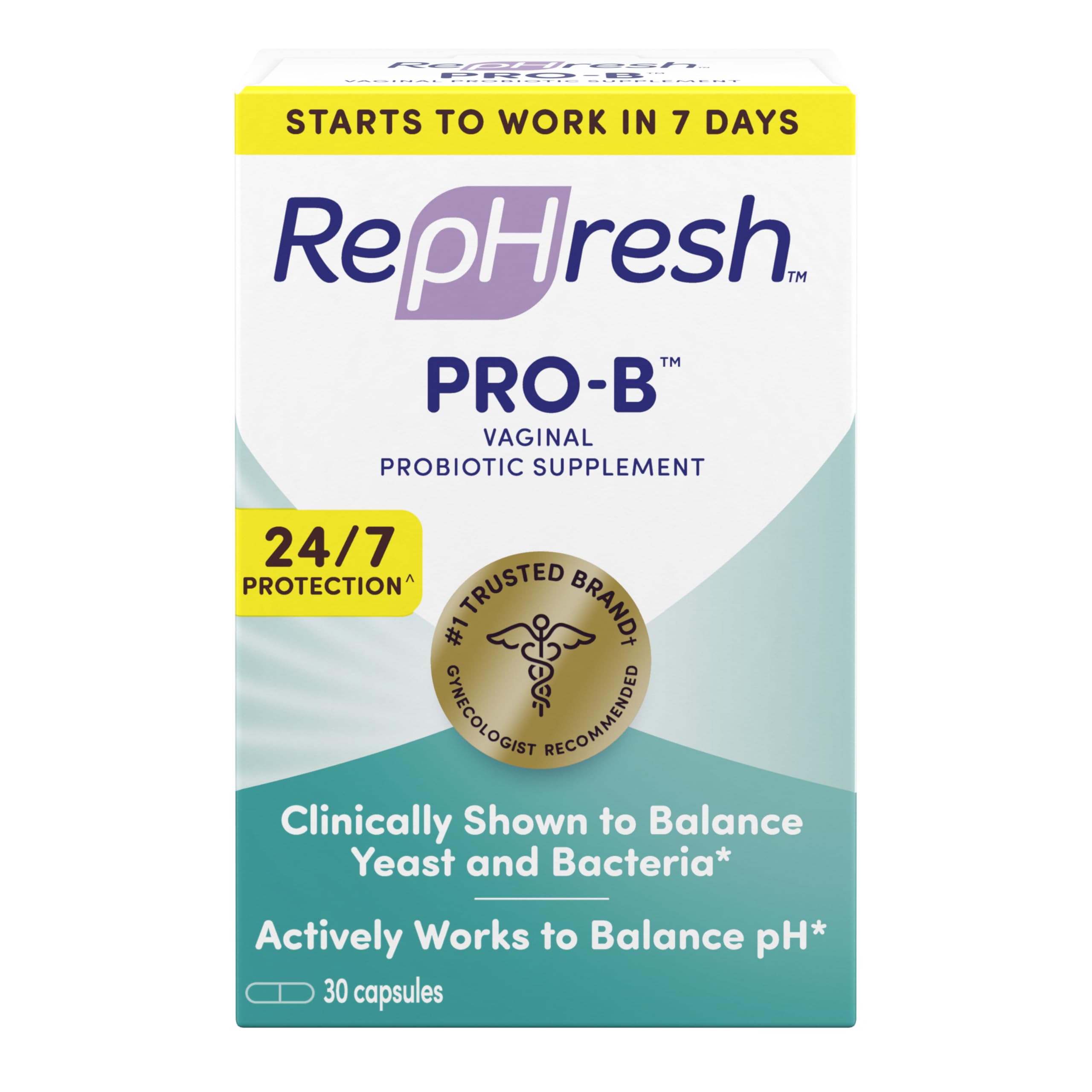 RepHresh Pro-B capsule close-up highlighting probiotic balance for daily wellness.