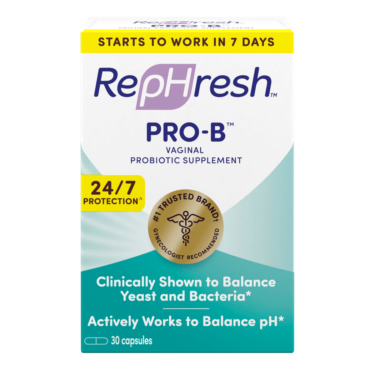 RepHresh Pro-B capsule close-up highlighting probiotic balance for daily wellness.