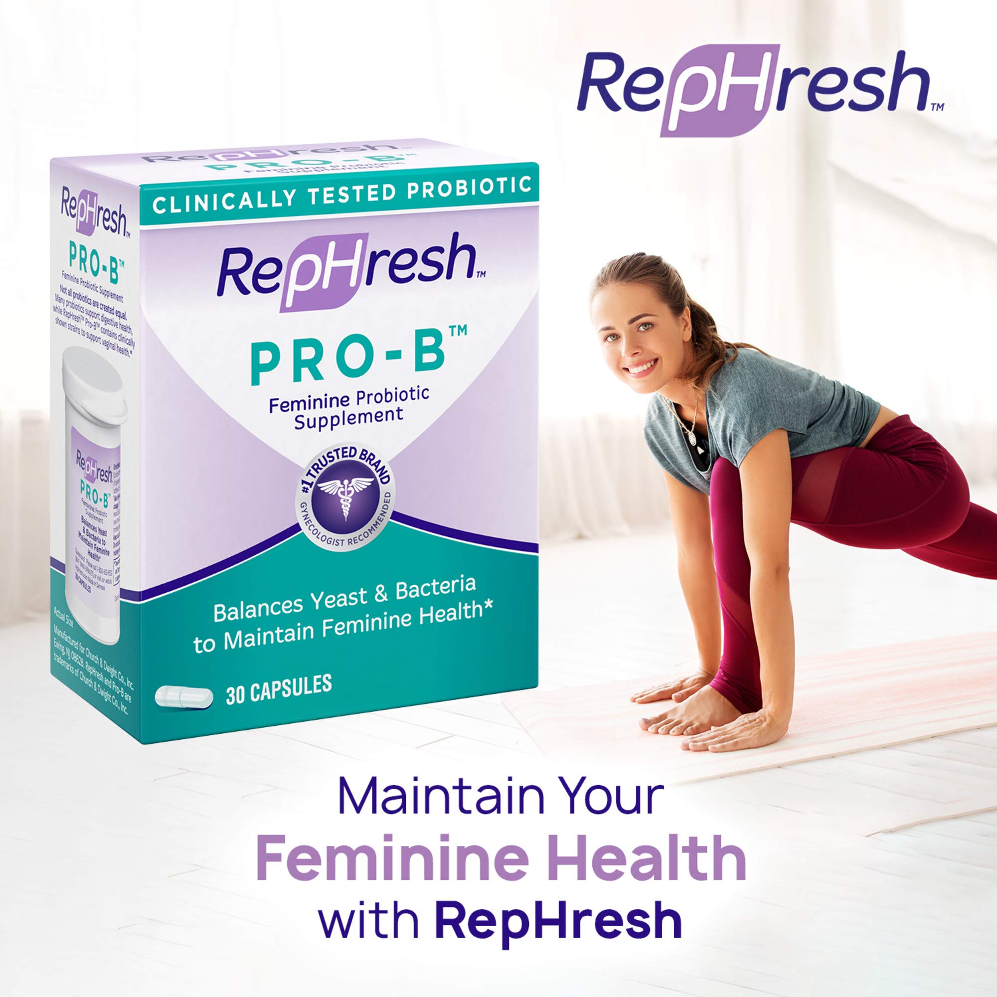 RepHresh Pro-B capsules lined up depict a simple daily ritual.