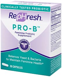 Rephresh Pro-B label front detailing Lactobacillus strains