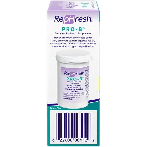 Rephresh Pro-B label info highlighting tested Lactobacillus strains