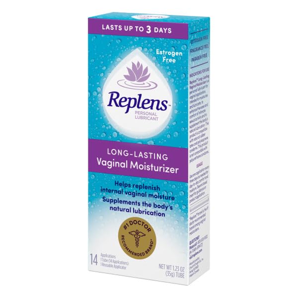 Close-up of Replens bottle label with usage directions.