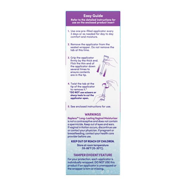 Replens eight pre-filled applicators pack for convenient usage.