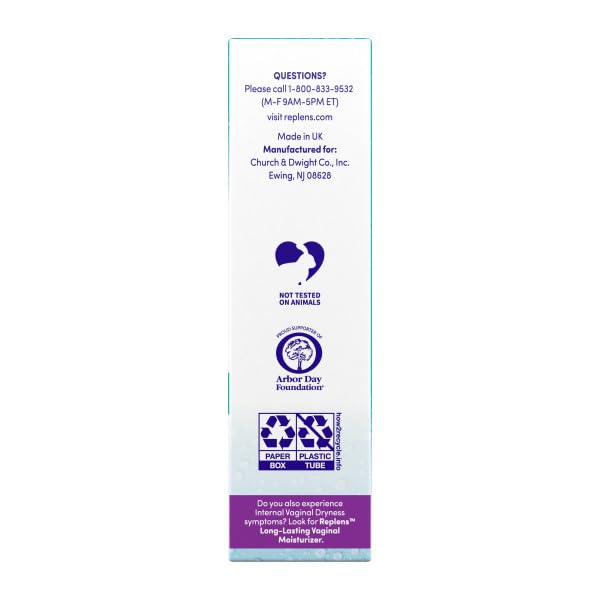 Replens external comfort gel bottle dispense cap demonstrates easy, quick-drying use.