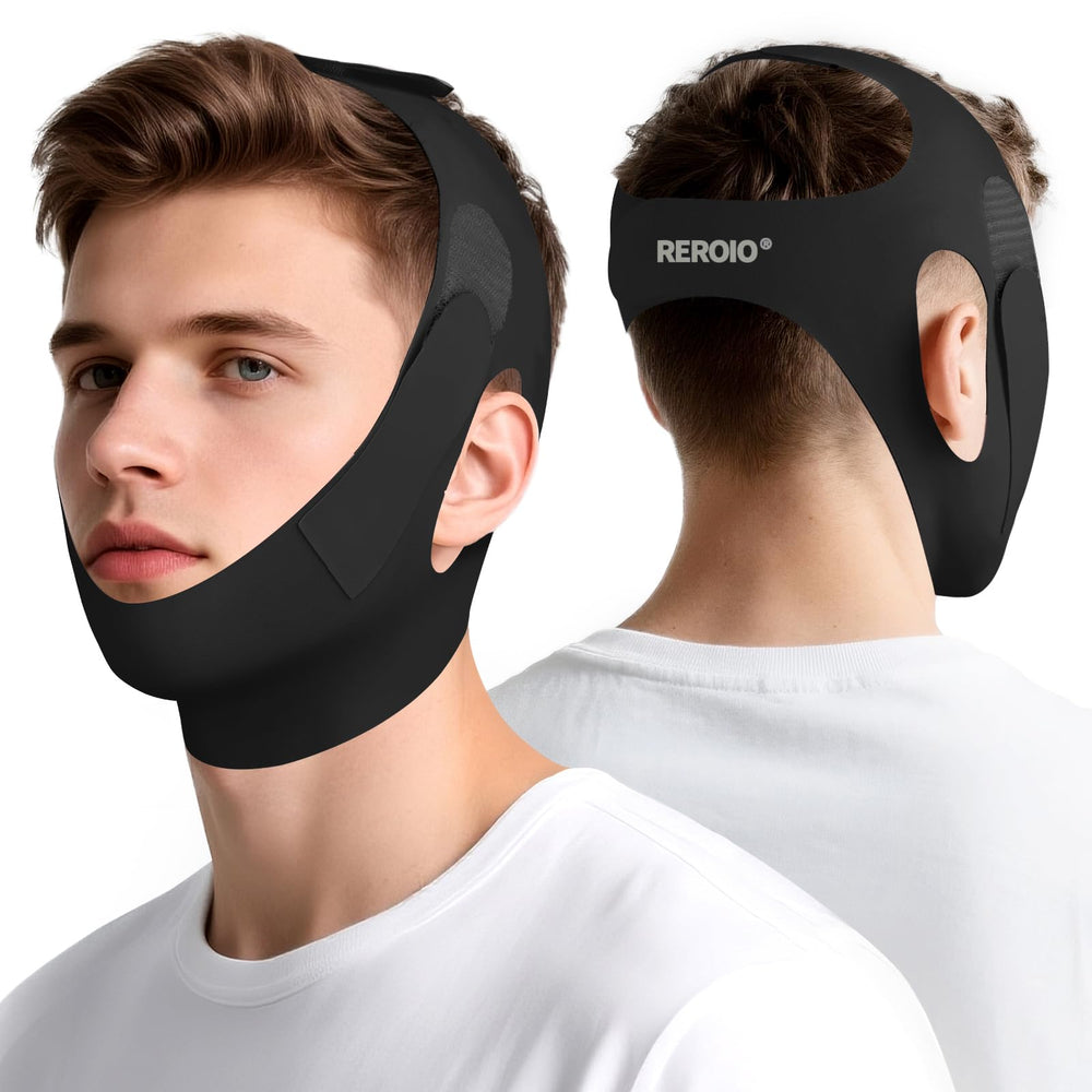 REROIO Chin Strap for Sleeping with four-sided adjustment for secure comfort all night