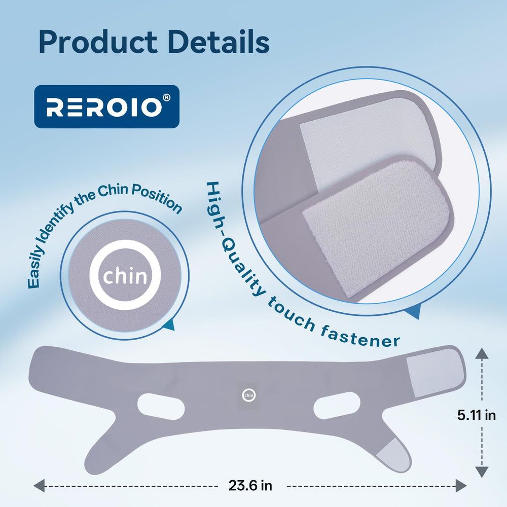 REROIO chin strap CPAP-compatible design fits with most devices.