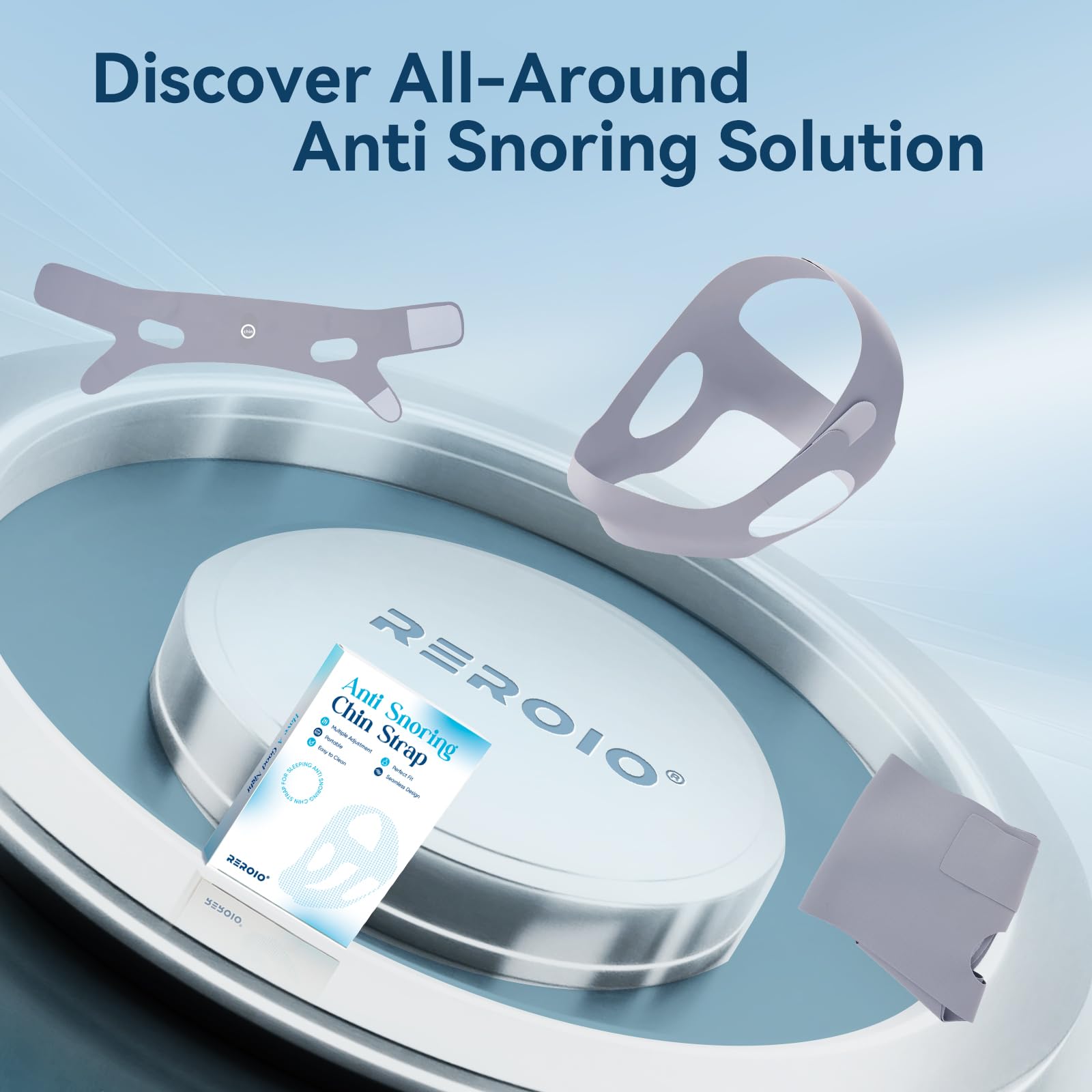 REROIO chin strap secure-fit with four-sided adjustability stays in place.