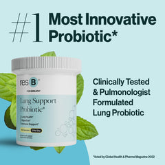 ResBiotic resB capsules near bottle close-up showing convenient daily capsules