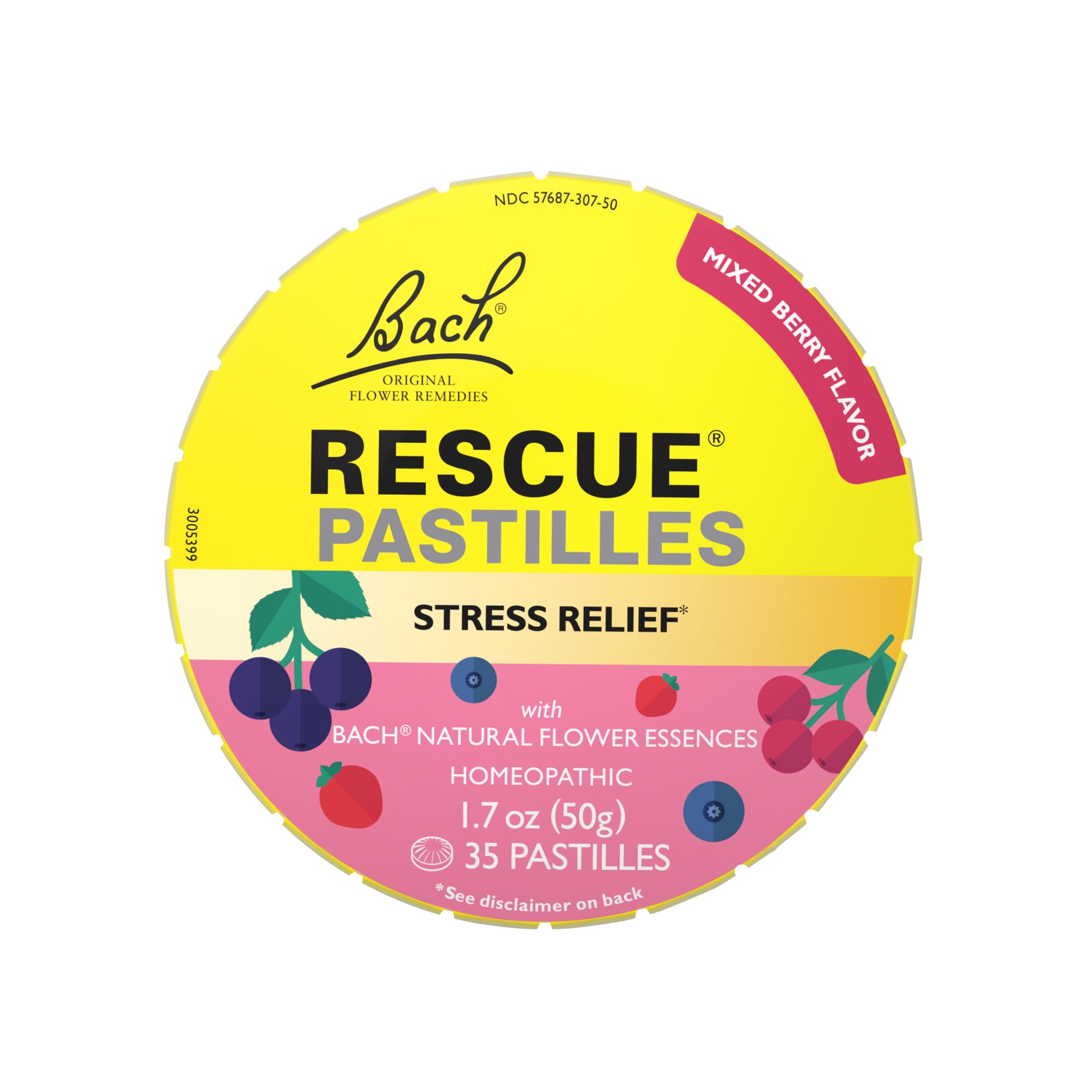 RESCUE Bach PASTILLES packaging showing new flavor and vegan formula