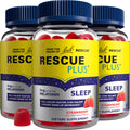 RESCUE PLUS Melatonin Sleep Gummies – Natural Strawberry, 3-Pack (180 Count)