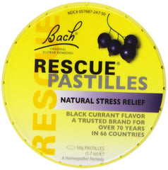 RESCUE Bach Rescue Remedy Pastilles, black currant flavor, convenient 4-pack for on-the-go calm