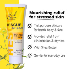 RESCUE Cream texture close-up, silky and non-greasy hydration.