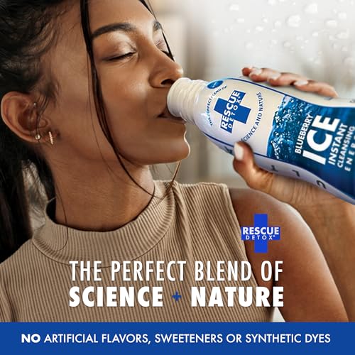 Rescue Detox ICE Blueberry label closeup highlighting bold flavor notes