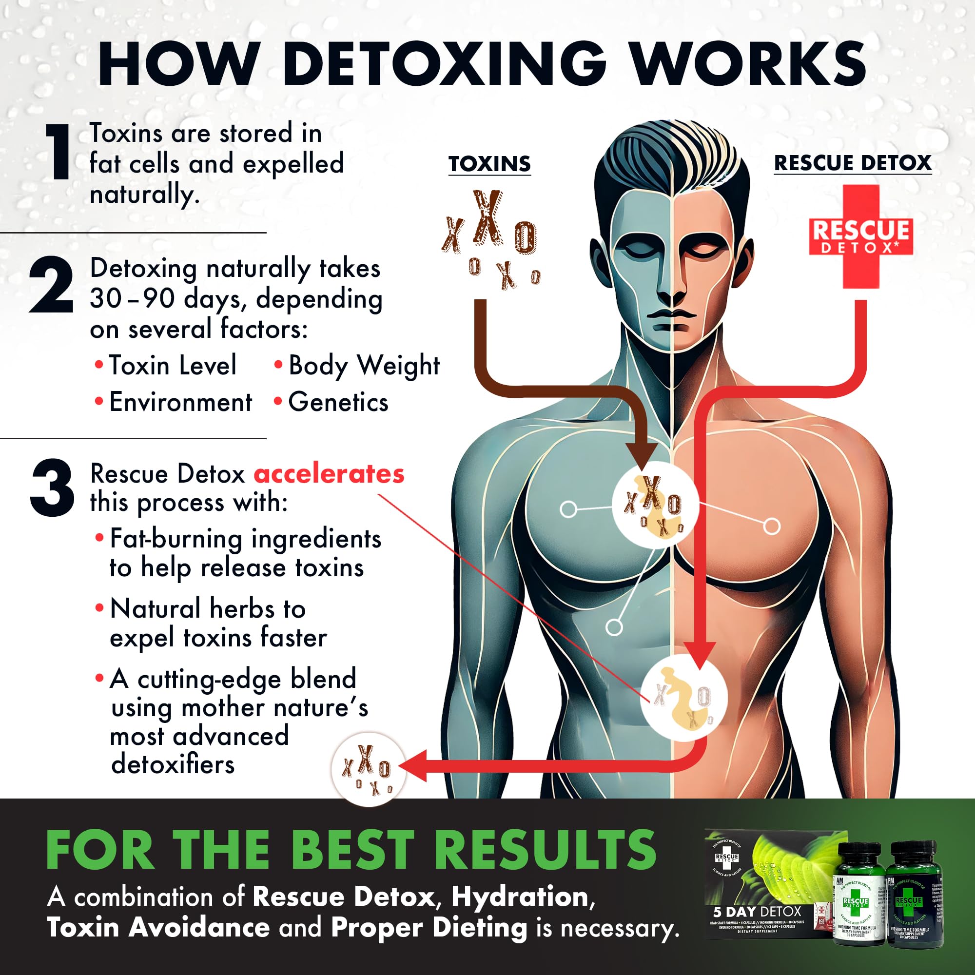Rescue Detox instruction sheet with step-by-step cleanse plan