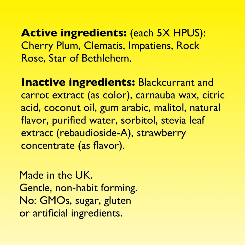 RESCUE Kids Pastilles no artificial ingredients label