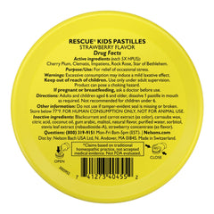 Close up of RESCUE Kids Pastilles strawberry lozenge on hand