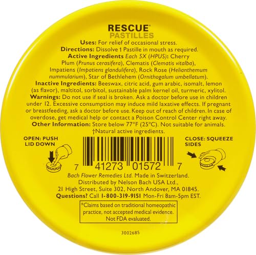 Close-up of RESCUE pastilles lemon candy texture