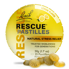 RESCUE pastilles lemon tube front for on-the-go stress support