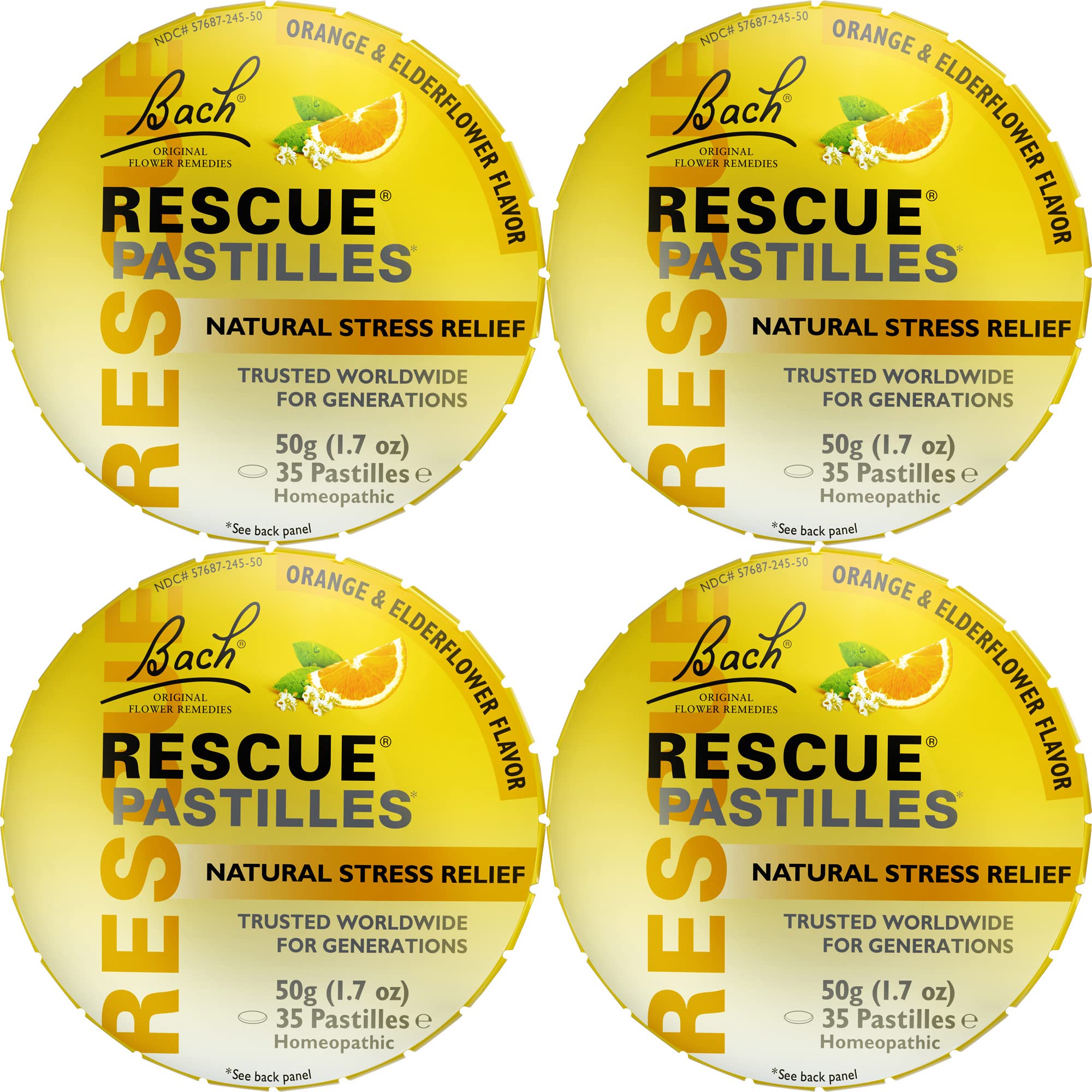 RESCUE pastilles orange elderflower pack promotes on-the-go calm
